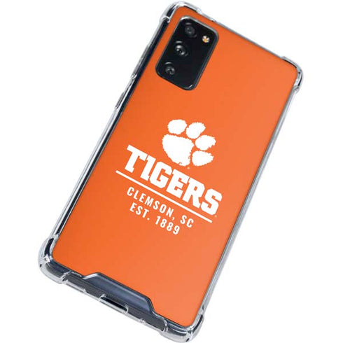 Clemson University Tigers Est 1889 Orange Galaxy S20 FE Clear Case